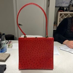 Giorgio's Palm Beach: Red Klein Karoo Ostrich Leather Purse-EXCELLENT CONDITION!